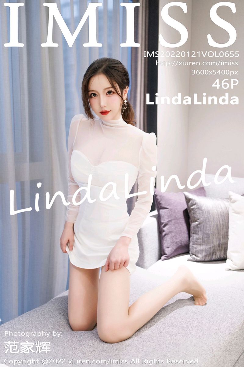 [IMiss爱蜜社] 2022.01.21 Vol.655 indaLinda 白色蕾丝连衣短裙
