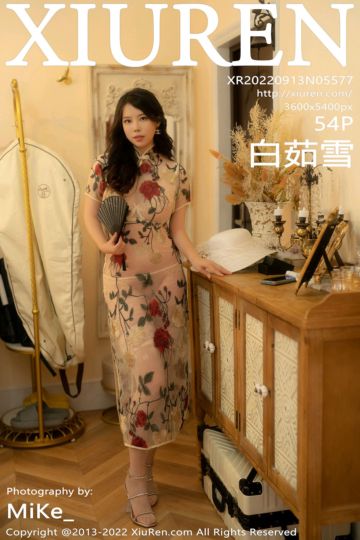 No.5577 白茹雪 浅色薄纱旗袍 - 封面图