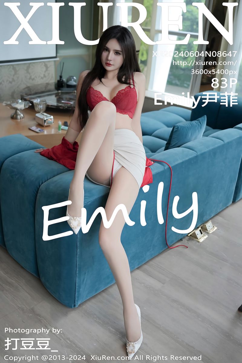 [XiuRen秀人网] 2024.06.04 No.8647 Emily尹菲 红色上衣搭配白色短裙 - 封面图