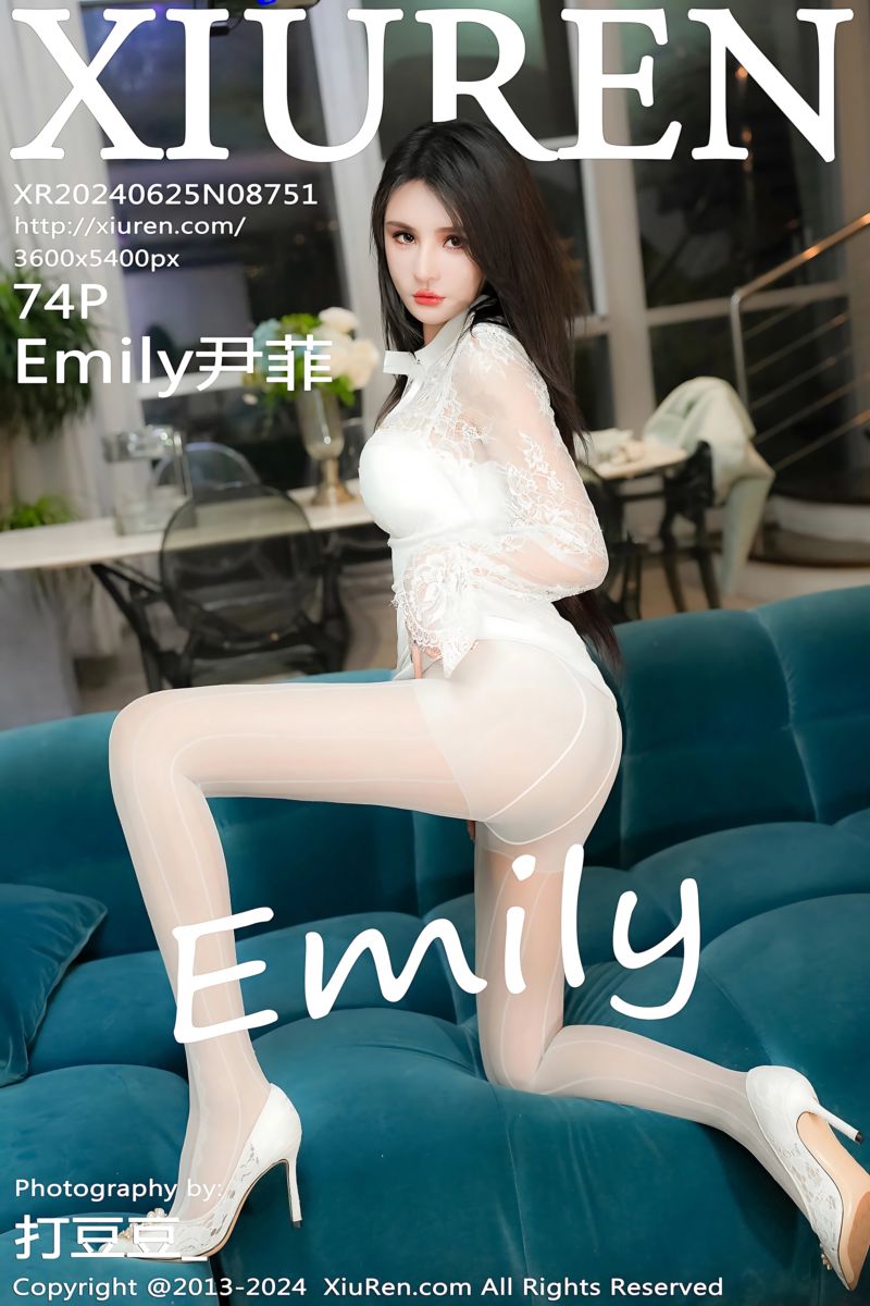[XiuRen秀人网] 2024.06.25 No.8751 Emily尹菲 白色连衣短裙搭配诱人白色丝袜 - 封面图