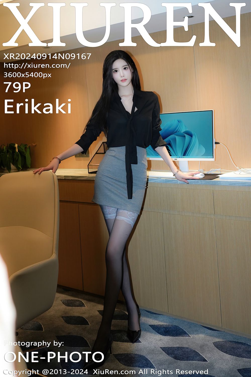 [XiuRen秀人网] 2024.09.14 No.9167 Erikaki 深色ol制服