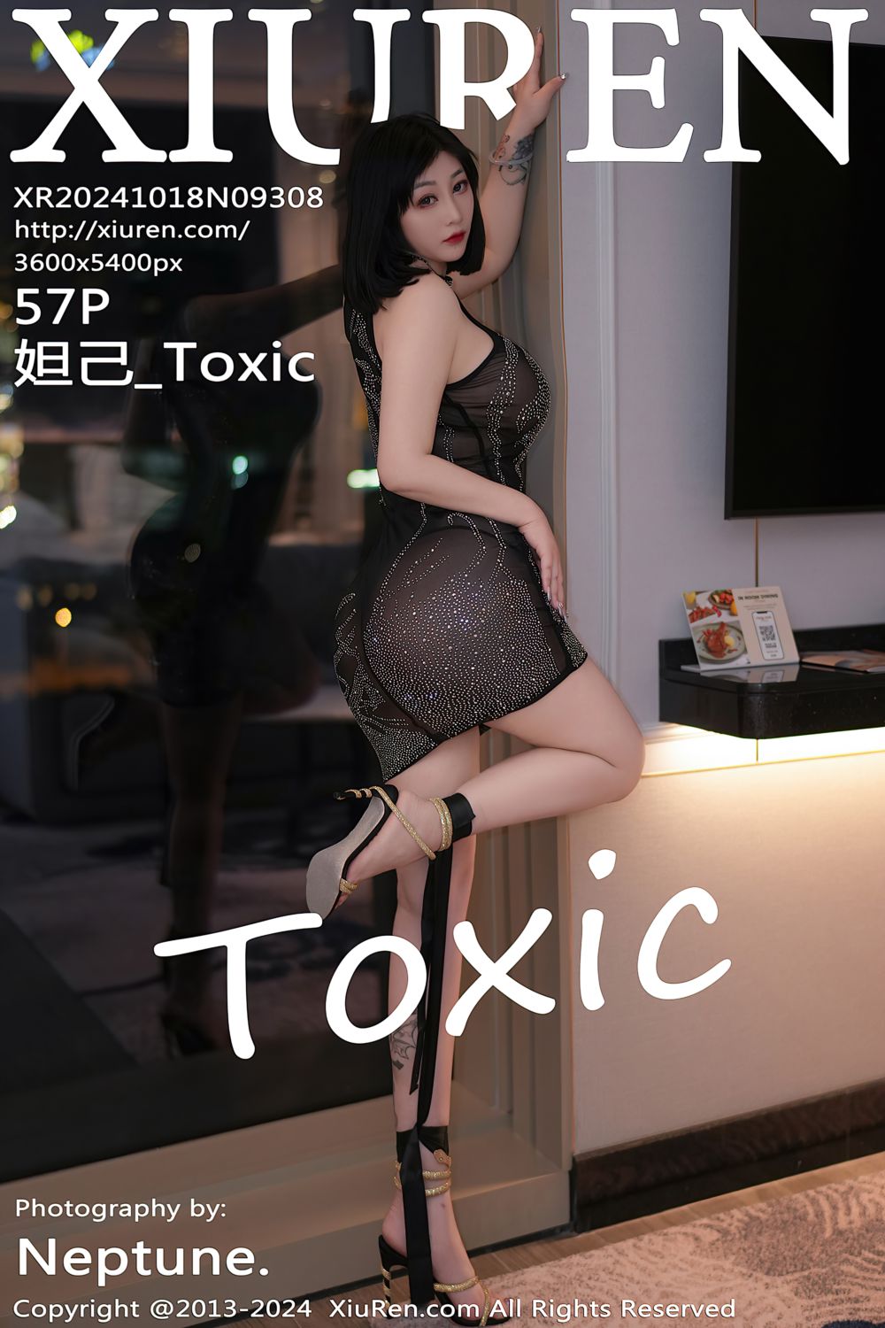 [XiuRen秀人网] 2024.10.18 No.9308 妲己_Toxic 黑色轻透连衣短裙