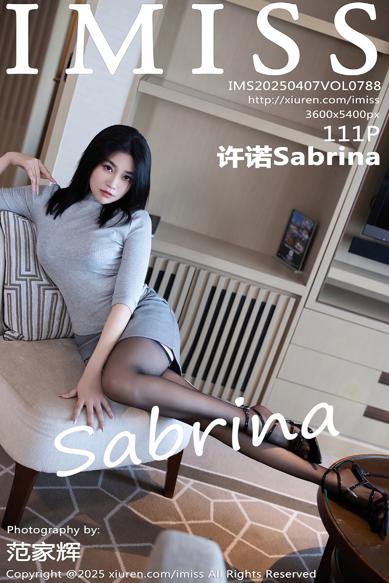 [IMiss爱蜜社] 2025.04.07 Vol.788 许诺Sabrina 性感灰色短裙 - 封面图