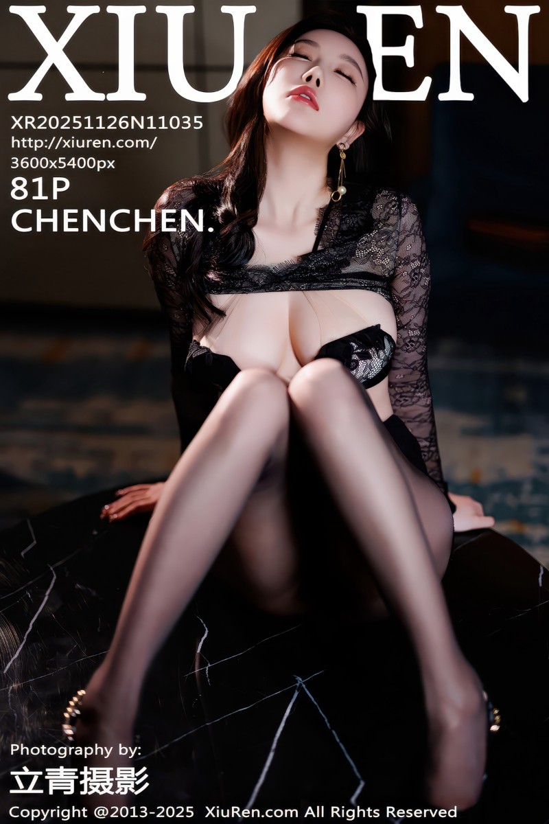 [XiuRen秀人网] 2025.11.26 No.11035 CHENCHEN. 西安旅拍 黑色情趣内衣